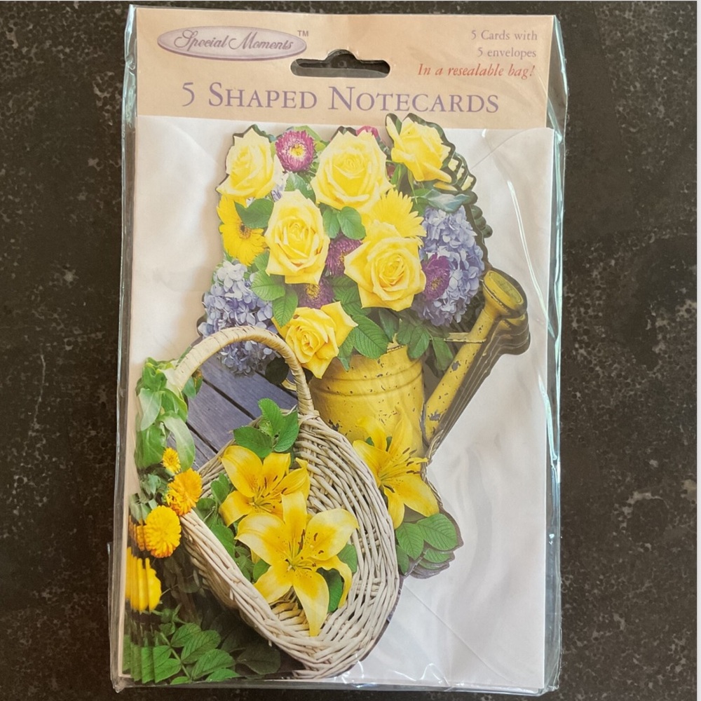 Vintage Special Moments flower bouquet shaped blank note cards - Picture 6 of 8